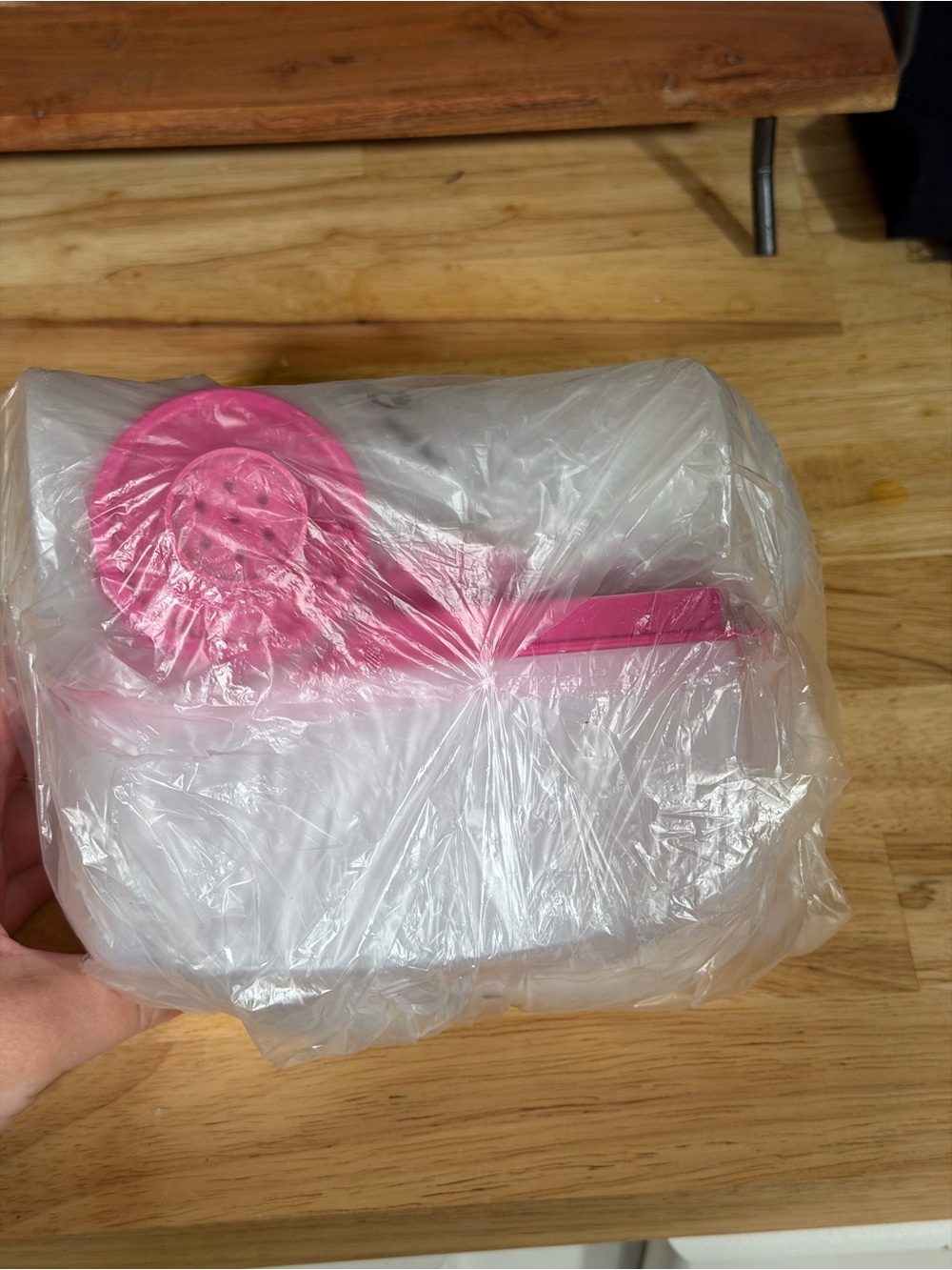 Pink Tupperware Table accessories set. Butter dish and salt and pepper shakers